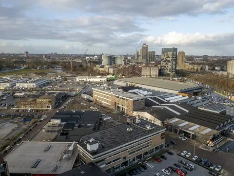 Elevated view of the cityscape from a hotel window Stock Photos