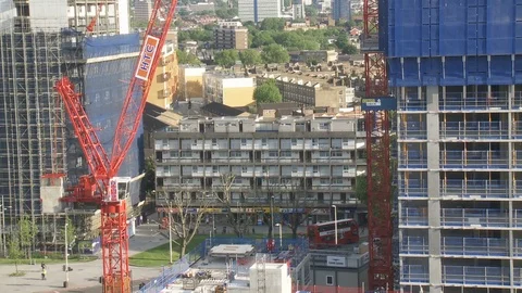 Elevated view construction in London Stock Footage 98000327