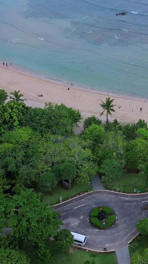 Elevated View Displaying Peaceful Coast With Natural Beauty And Activities Stock Footage 324701913