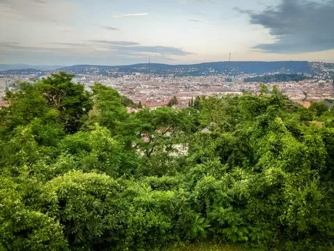 Elevated View of a Distant City 写真素材