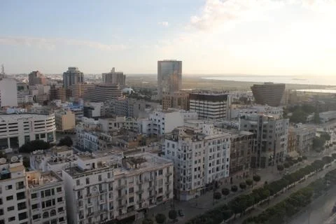 Elevated view of downtown Tunis Stockfoto's
