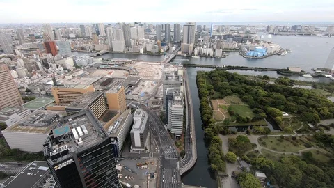 Elevated View to Former Tsukiji Fish Market Stock Footage 114216110