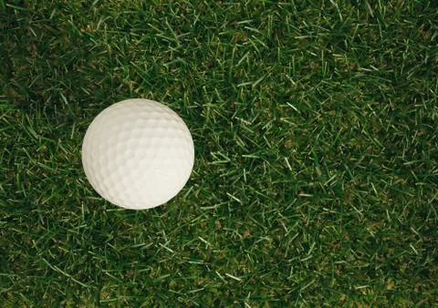 Elevated view of golf ball on grass Stock Illustration