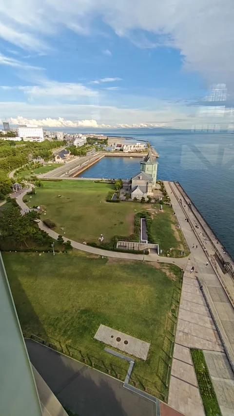 Elevated View of Kobe Waterfront from Observation Deck Stock Footage 321434896