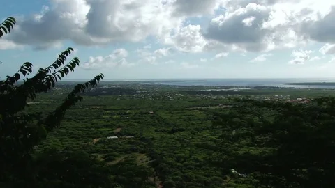 Elevated view from lookout point at Seru Largu, Bonaire Stock Footage 76561420