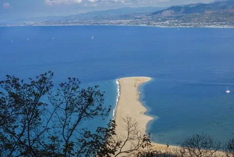 An elevated view of the Marinello sandspit. Stock Photos