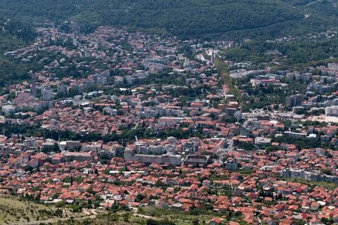 Elevated view of Mostar cityscape Stock Photos