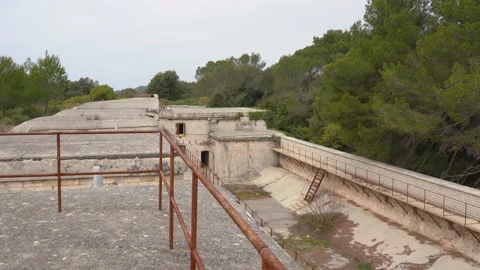 Elevated view of old abandoned fortress Fort Benedetto Stock Footage 186029807