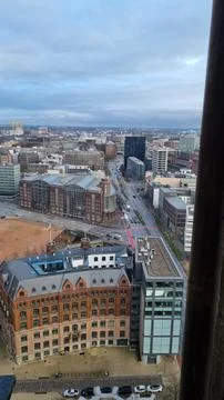 Elevated view over the rooftops of central Hamburg Germany Stock Photos