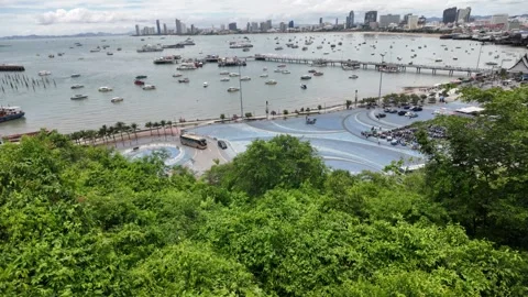 Elevated View of Pattaya Harbor Stock Footage 279222492