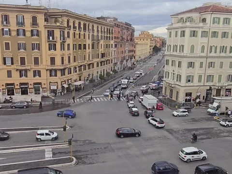 Elevated View of Piazza Appio in Rome Stock-Footage 296015236