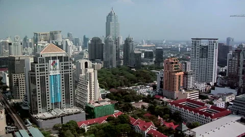 Elevated View of Ploenchit and Sukhumvit Districts, Bangkok Video stock 327889183