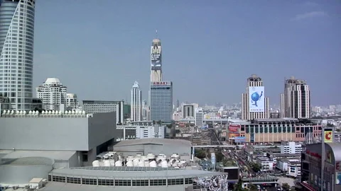 Elevated View of Pratunam District Facing North, Bangkok Video stock 327889167