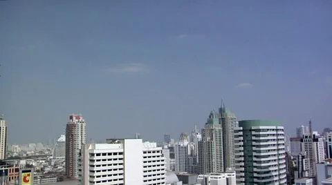 Elevated View of Pratunam District looking North. Bangkok Video stock 38607243