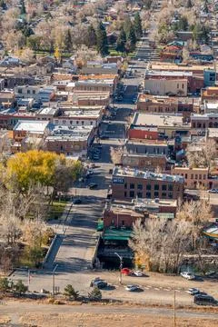 Elevated View of Salida, Colorado Stock Photos
