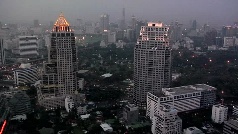 Elevated View of the Silom District CBD Stock Footage 327889987