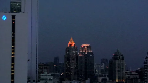 Elevated View of the Silom District CBD Stock Footage 327890004