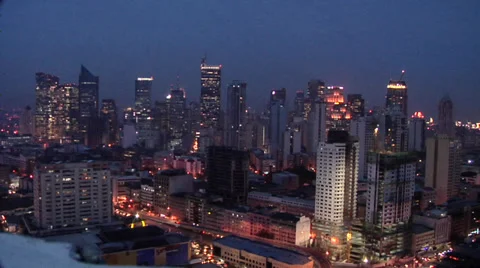 Elevated View of the Skyline of Makati looking North Philippines Video stock 38604769