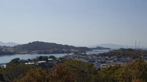 Elevated View of a Small Town in Ushimado, Okayama. Stock Footage 235727194