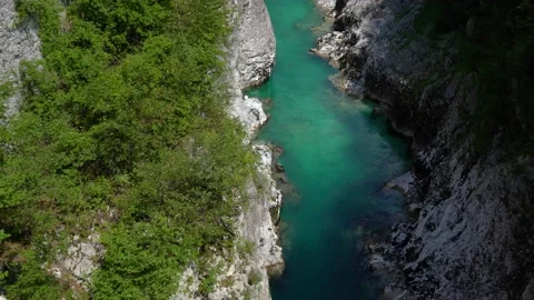 Elevated view of Soča river gorge in Slovenia Stock Footage 227574779