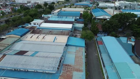 Elevated view of a sprawling industrial complex showcasing diverse manufact.. Video stock 339035622