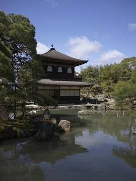 Elevated views over Kyoto rooftops from the Ginkakuji hill, Japan Stock Photos