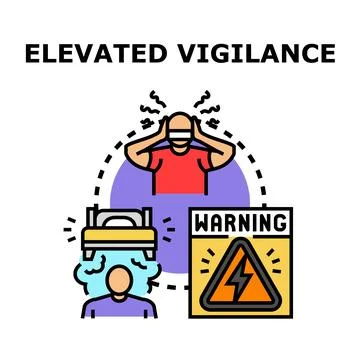 Elevated vigilance concept preparing for danger warning Stock Illustration