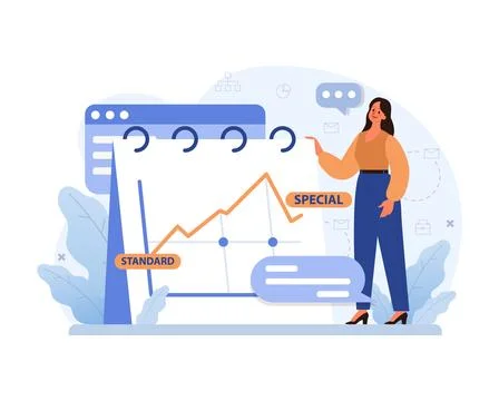 Elevating business performance from standard to special. Flat vector 스톡 일러스트