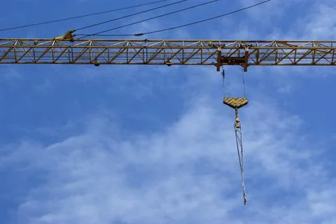 Elevating construction crane Stock Photos