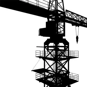 Elevating Construction Crane Vector. Stock Illustration