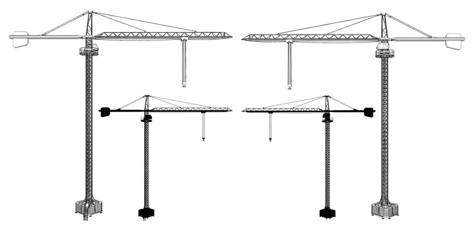 Elevating Construction Crane Vector. 스톡 일러스트
