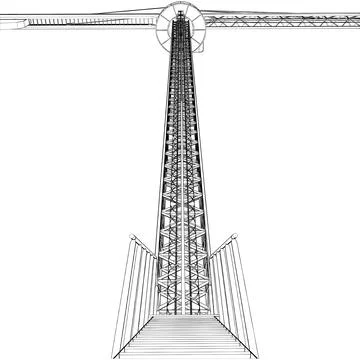 Elevating Construction Crane Vector. Stock Illustration
