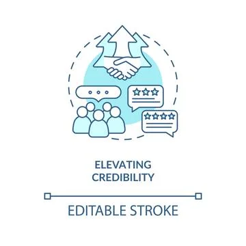 Elevating credibility blue concept icon Stock Illustration