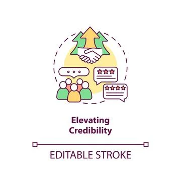 Elevating credibility concept icon Stock Illustration