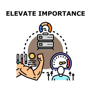 Elevating importance and improving business value concept Illustrazione stock