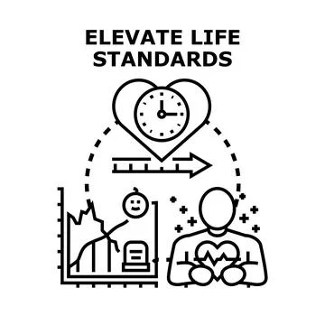 Elevating life standards through health and longevity planning Stock Illustration