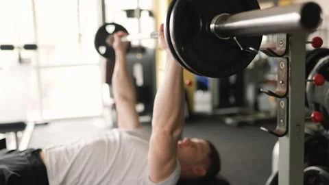 Elevating Performance Gym Workout with Barbell for Young Athletes Stock Footage 241415106