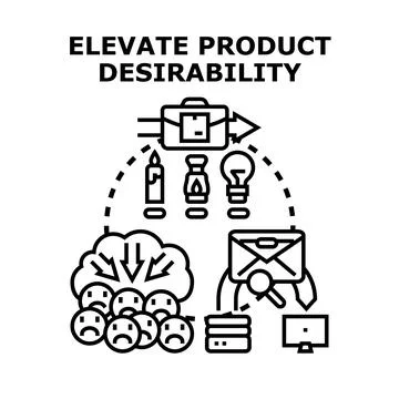 Elevating product desirability for customer satisfaction concept Stock Illustration