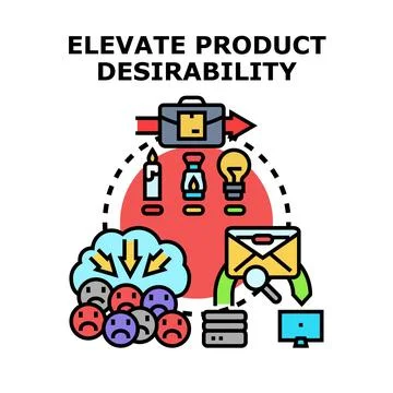Elevating product desirability for customer satisfaction concept Stock Illustration