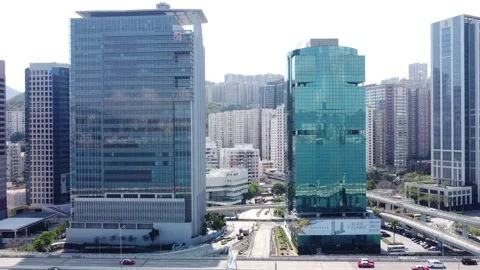 Elevating shot of Island Eastern Corridor, North Point, Hong Kong Island 動画素材 148378451