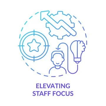 Elevating staff focus blue gradient concept icon Illustrazione stock