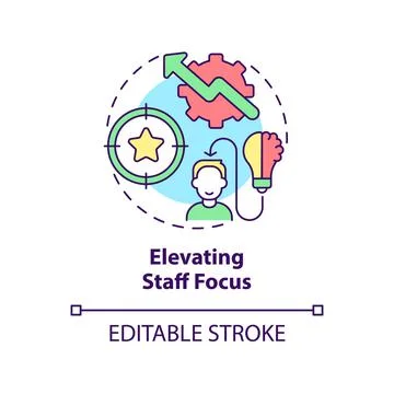 Elevating staff focus concept icon Stock Illustration