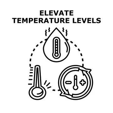 Elevating temperature levels and heat regulation concept Stock Illustration