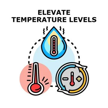 Elevating temperature levels and heat regulation concept Stock Illustration