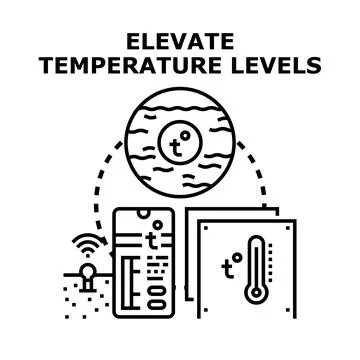 Elevating temperature levels for climate control monitoring Stock Illustration