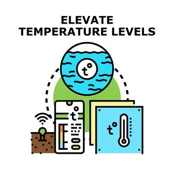 Elevating temperature levels for climate control monitoring Stock Illustration