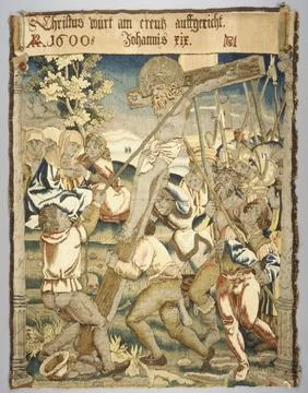 The Elevation of the Cross from a set of The Passion 1600 Design based on w.. Stock Photos