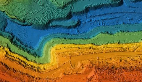 Elevation model made after proccesing aerial pictures taken from a drone Stock Illustration