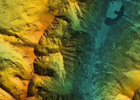 Elevation model of mountain terrain Stock Illustration