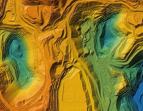 Elevation model of mountain terrain Stock Illustration